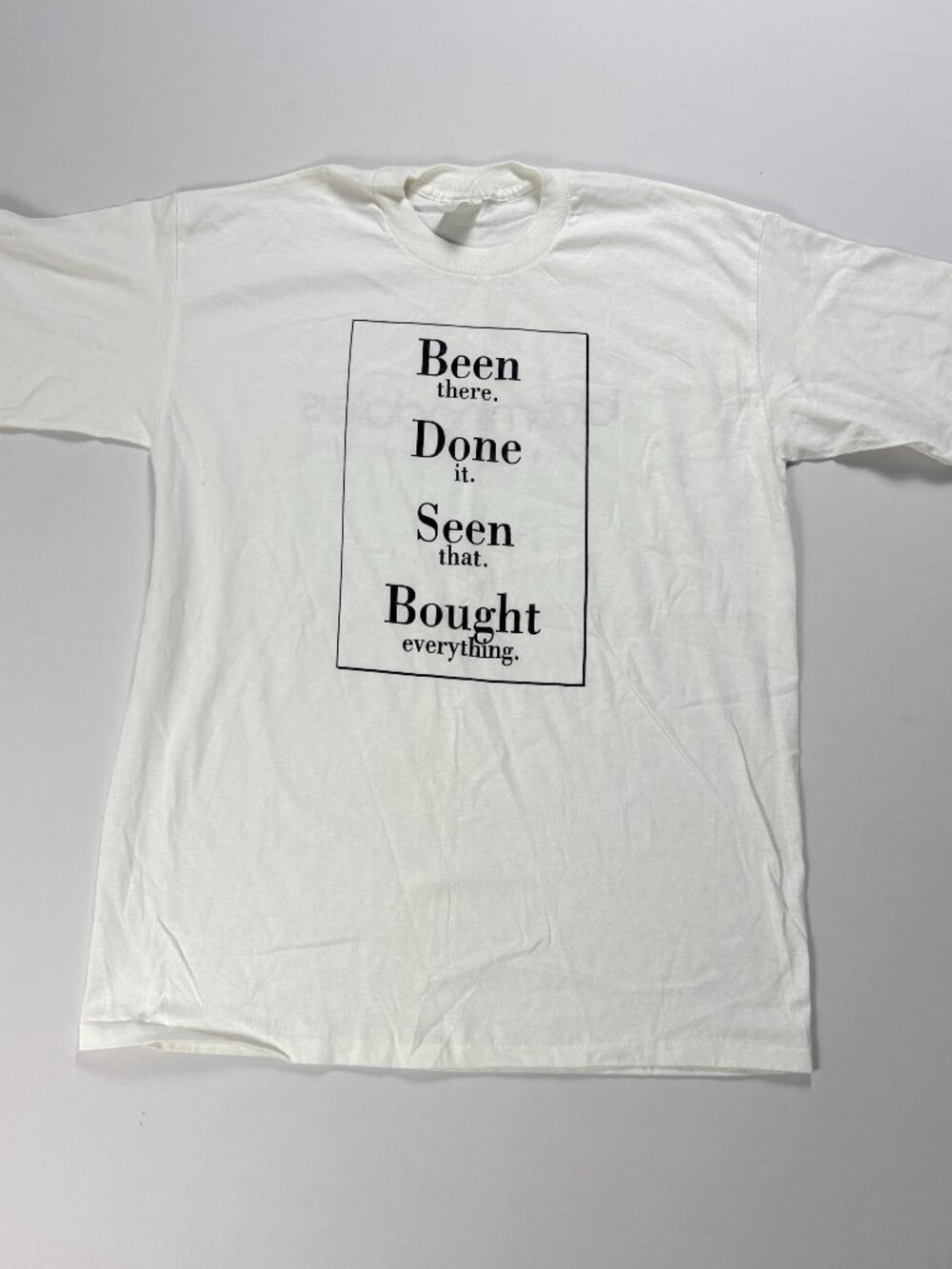 Vintage Bloomingdales Been There Bought Everything T Shirt White Sz XL USA NWOT